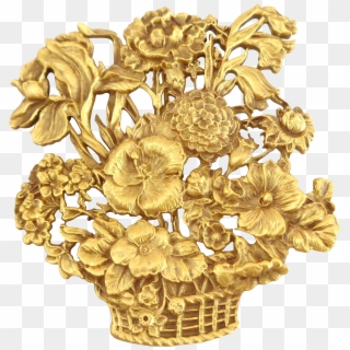 Vintage Exquisite Museum Of Fine Arts Mfa Flower Basket - Bouquet Clipart