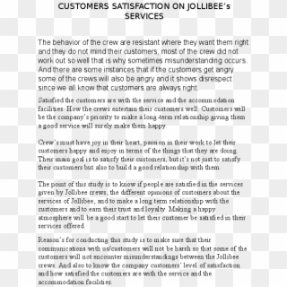 Docx - Customer Satisfaction Questionnaire Jollibee Clipart