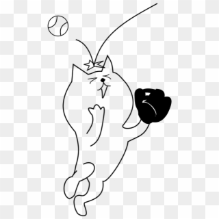 Failure Surprised Baseball Cat Cartoon Error - Line Art Clipart