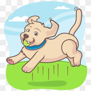 Ball Clip Dog - Cartoon - Png Download