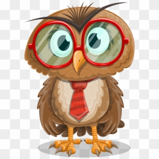 Coloring Pages ~ Owl With Tie Cartoon Vector Character - Owl Cartoon Glasses Clipart