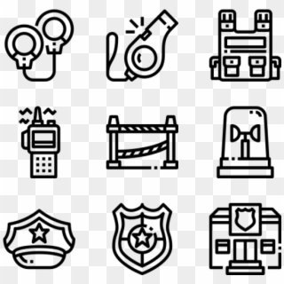 Police - White Icons Png Clipart