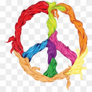 Peace Sign In Color - Circle Clipart