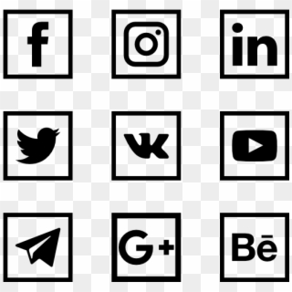 Social Media Logo Collection - Black-and-white Clipart
