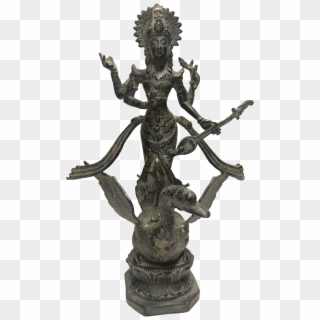 Cast Brass Piece Depicting Saraswati, Goddess Of Education - Statue Clipart