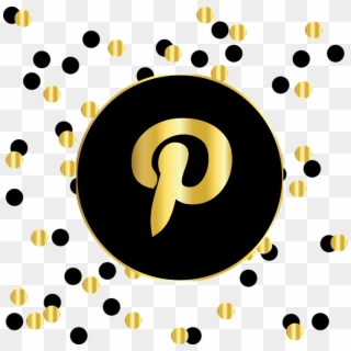 Pinterest, Social Media, Icons, Website, Symbol, Circle - Black And Gold Instagram Icon Clipart
