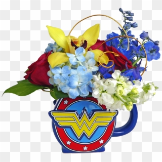 Wonder Woman Flower Mug - Wonder Woman Flower Bouquet Clipart