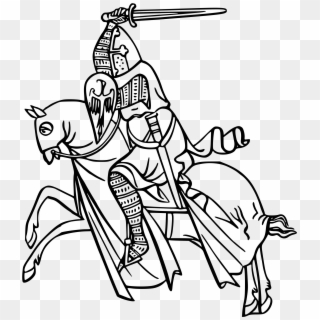 Graphic Black And White Knight On Horseback At Getdrawings - Knight Coloring Pages Clipart