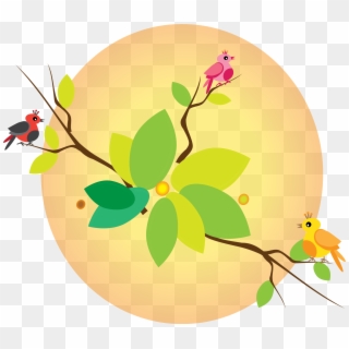 This Free Icons Png Design Of Rainbow Birds On Branch Clipart