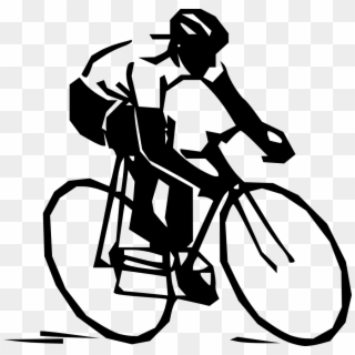 Cyclist Silhouette Clipart - Bicycle Clip Art - Png Download