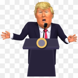 Giving A Press Conference Donald Trump 3d Caricature - Public Speaking Clipart