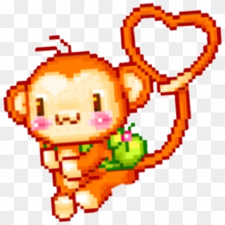 Monkey Pixel Pixelart Cute Kawaii Ape Png Kawaii Summer Clipart