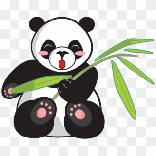 This Free Icons Png Design Of Cartoon Panda And Bamboo Clipart