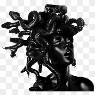 Vaporwave Aesthetic Black Medusa Snake Statue Grunge - Medusa Black Clipart