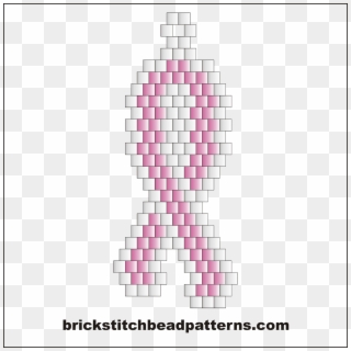 Click For A Larger Image Of The Small Pink Ribbon Brick - Breast Cancer Awareness Brick Stitch Patterns Clipart