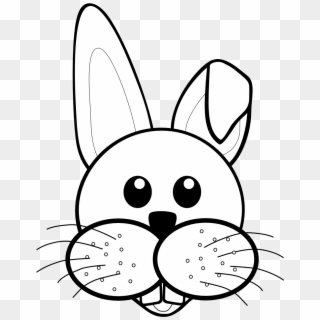Easter Bunny Clipart Face - Animal Face Clipart Black And White - Png Download