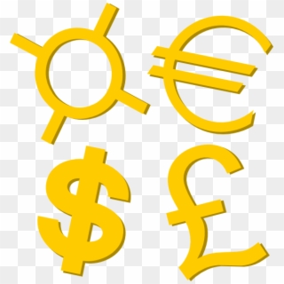 Gold Currency Symbols Clip Art At Clker - Currency Symbols - Png Download