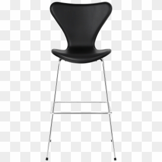 3187 Series 7 Barstool Front Upholstered Black Leather - Bar Stool Clipart