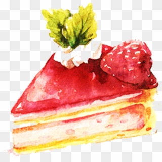 Watercolor Clipart Pie - Watercolor Painting Food - Png Download