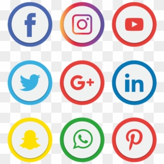 Social Media Icons Set - Transparent Social Media Icon Png Clipart