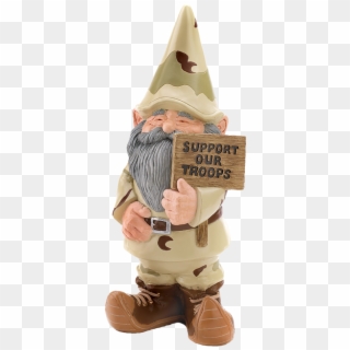 Our Military Garden Gnome Is Just Under A Foot Tall, - Support Our Troops Gnome Clipart