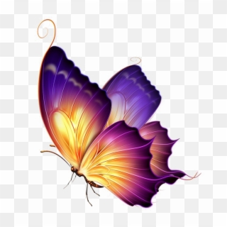 Butterfly Png Transparent Image - Purple And Gold Butterfly Clipart