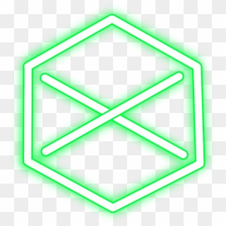 Green Hexagon Png - Neon Clipart
