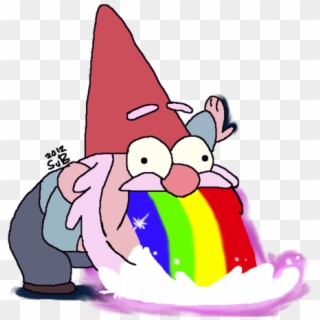 Throwing Up Rainbows - Gnome Throwing Up Clipart