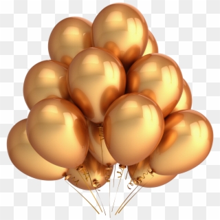 Feliz Aniversário Fórum - Gold Balloons Transparent Background Clipart