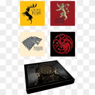 Game Of Thrones House Sigil Coaster Set - Game Of Thrones Coaster Set Clipart