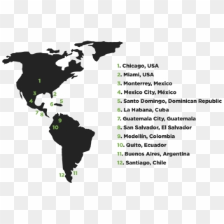 Contemporary Ideas Latin America On World Map World - Continent Map Clip Art - Png Download