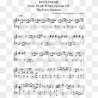 Rey's Theme From Star Wars Episode Vii - Rey's Theme Sheet Music Score Clipart