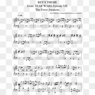 Rey's Theme From Star Wars Episode Vii - Future Lucy Returns Home Piano Sheet Music Clipart