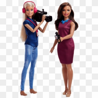 Barbie Career Tv News Team Camera Woman And Anchor - Barbie Tv News Team Clipart