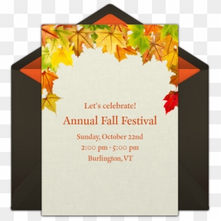 Fallen Leaves Online Invitation - Party Clipart