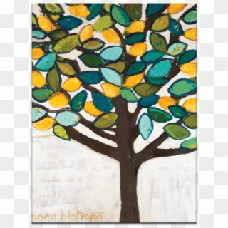 31abg Lemon Tree - Stained Glass Clipart