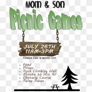 Mom & Son Picnic Games- July 26th - Poster Clipart