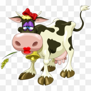 Cow Clip Art Clear Background - Cartoon Girl Cow - Png Download
