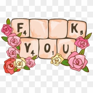 #fuckyou #scrabble #letters #flower #freetoedit - Fuck You Pink Clipart