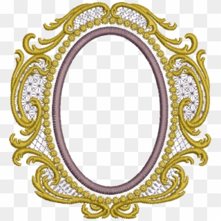 Gold Oval Frame Png - Embroidery Gold Frame Clipart