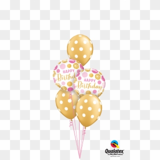 Get Gold & Pink Polka Dots Helium Balloons Delivered - Qualatex Fathers Day Balloons Clipart