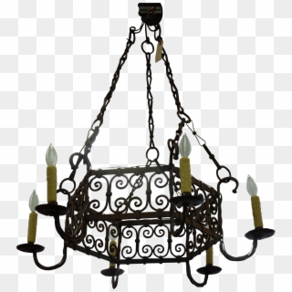 Beautiful Antique Wrought Iron Wheel Chandelier With - Swing Clipart