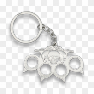 Key Ring Skull Plated - Keychain Clipart