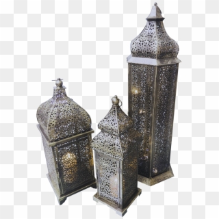Brass Arabic Lamps Lit 3 - Arabic Lantern Png Clipart