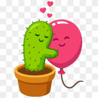 Balloon Hugs Freetoedit - Cactus Hugging A Balloon Clipart