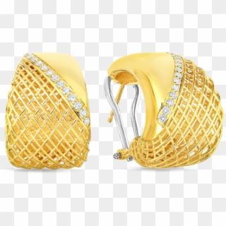 18k Yellow Gold "golden Gate" Earrings With Diamonds - Earrings Clipart