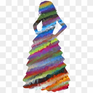 This Free Icons Png Design Of Low Poly Prismatic Streaked - Woman In Dress Silhouette Clipart