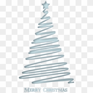 Merry Christmas Decorative Tree Transparent Image - Grey Christmas Tree Png Clipart