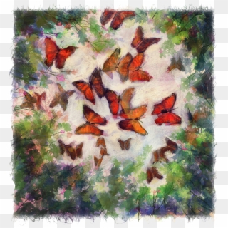 Sunny Day Butterflies - Watercolor Paint Clipart