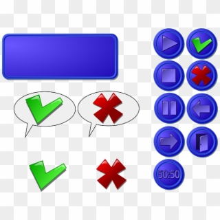Gui Buttons Cross Mark Computer Play Pause Check - Awadh Copper Coin Clipart